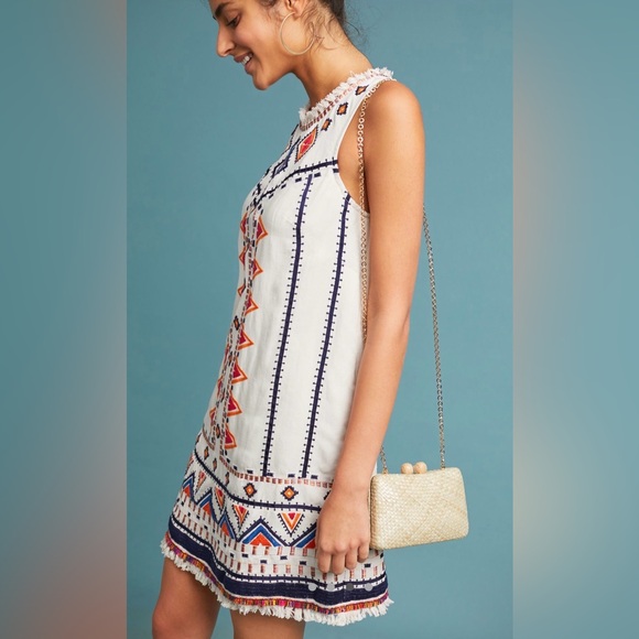 Anthropologie Akemi + Kin Reagan Embroidered Shift Dress Size 10 NWT - Picture 3 of 8